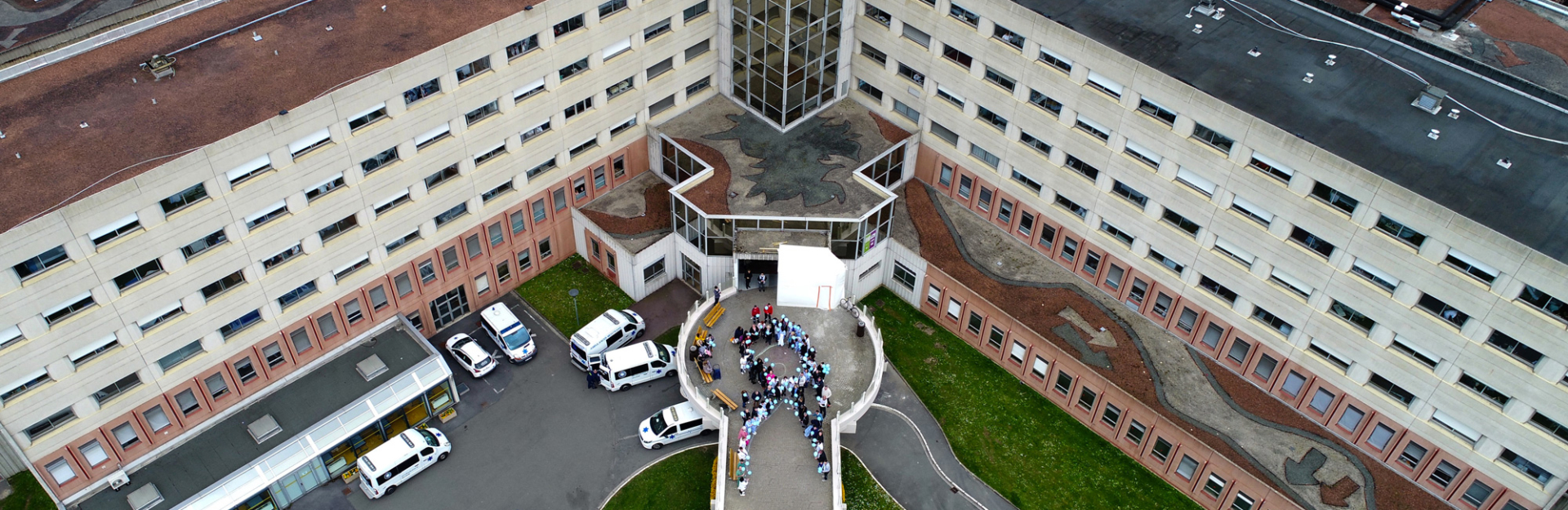 Vue aérienne de l'hôpital
